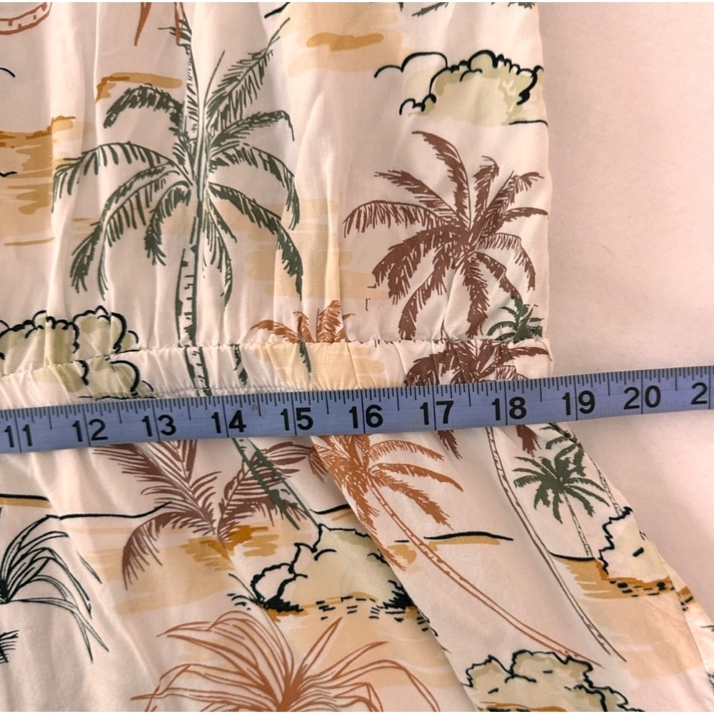 World Market/Cost Plus  Boho Palm Tree Elastic Waist Sleeveless Jumpsuit, L/XL - Picture 9 of 11